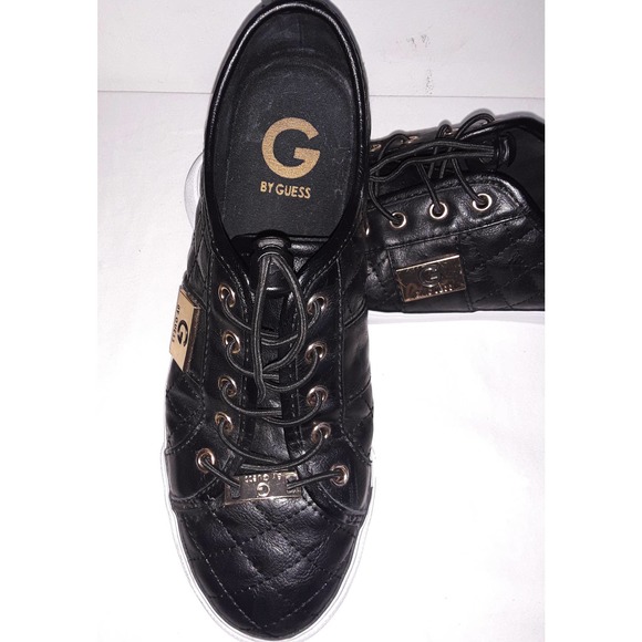 Guess Sz 7.5M G by Guess Black & Gold Backer 2 Quilted Sneakers - Picture 3 of 10
